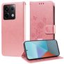 Mobigear Flowers POCO X6 Capa livro Carteira - Rosa dourado
