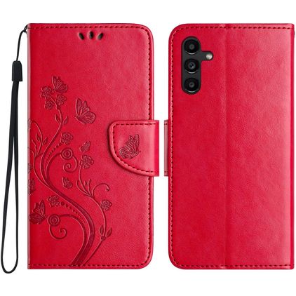 Mobigear Flowers Samsung Galaxy A36 Etui z klapką typu portfel - Czerwony