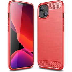 Mobigear Brushed Slim iPhone 13 TPU flexível Capa traseira - Vermelho