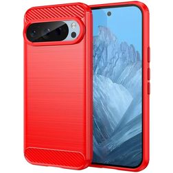 Mobigear Brushed Slim Google Pixel 9 Pro TPU flexível Capa traseira - Vermelho