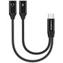 Mobilize Splitter USB-C – USB-C Adapteri 0,15 m - Musta