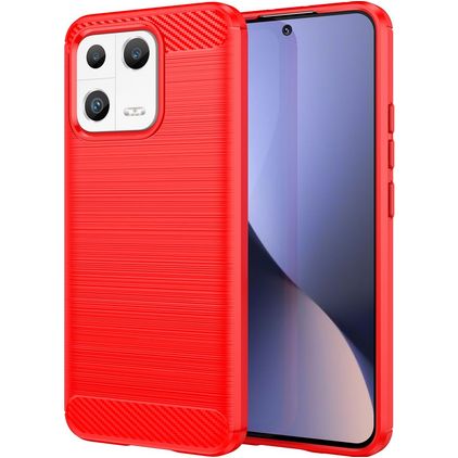 Mobigear Brushed Slim Xiaomi 13 Flexible TPU Back cover - Red
