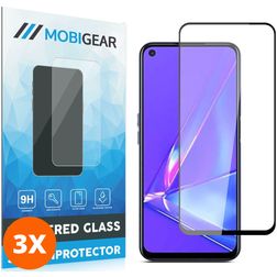 Mobigear Premium OPPO A92 Cristal templado Protector de pantalla - Compatible con fundas - Negro (pack de 3)