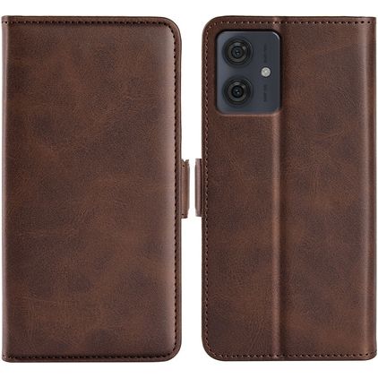 Mobigear Slim Magnet Motorola Moto G54 Plånboksfodral med sedelfack - Brun