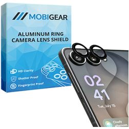 Mobigear Single Samsung Galaxy Z Flip 8 Panssarilasi Kameran linssinsuoja - Suojakuoren kanssa yhteensopiva - Musta