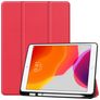 Mobigear Tri-Fold Gel iPad 8 (2020) TPU / Konstläder Plånboksfodral + Pennhållare - Röd
