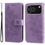 Mobigear Flowers iPhone 18 Pro Funda tipo libro Cartera - Morado