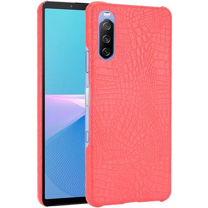 Mobigear Croco Sony Xperia 10 III Fodral Hårdplast Skal - Röd