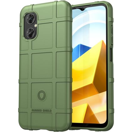 Mobigear Rugged Shield POCO M5 TPU flexible Carcasa Antigolpes - Verde