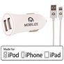 Mobilize Dual USB Autonabíječka Apple Lightning 1 m 24W - Bílá
