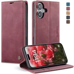 CaseMe 013 iPhone 17 Lompakkokotelo + Setelitasku - Punainen