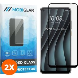 Mobigear Premium HTC Desire 20 Pro Härdat glas Skärmskydd - Skalvänligt - Svart (2-pack)