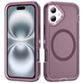 Mobigear Rugged Mag iPhone 16 Plus MagSafe Plástico rígido Capa traseira Antichoque - Roxo