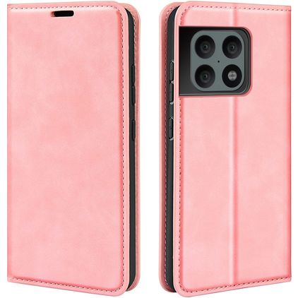 Mobigear Retro Slim OnePlus 10 Pro Pungetui med Seddelrum - Lyserød