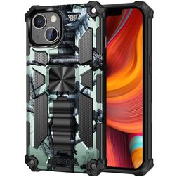 Mobigear Armor Stand iPhone 13 Hard Case Back cover Shockproof with Stand - Green