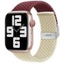 Mobigear Braided Dual Nylon Apple Watch Urrem Klaplås - 49/46/45/44 mm - Bordeaux / Stjerneskær