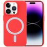 Mobigear Rubber Touch iPhone 15 Pro Max Silicone MagSafe Back cover - Rosso