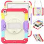 Mobigear SureGrip Xtreme iPad 10 (2022) Plastica rigida / Silicone Back cover + Tracolla + Supporto - Rainbow
