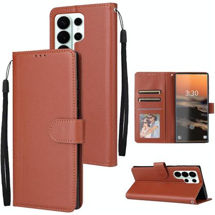 Mobigear Wallet Samsung Galaxy S26 Ultra Capa livro Carteira - Castanho