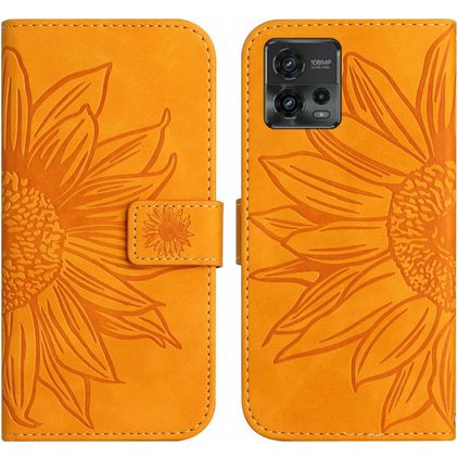 Mobigear Sunflower Motorola Moto G72 Capa livro Carteira - Conhaque
