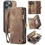 CaseMe 008 iPhone 16 Pro Funda tipo libro 2 en 1 con carcasa extraíble Cartera - Marrón
