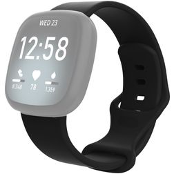 Mobigear Sport Dual Silikone Fitbit Versa 3 Urrem Stiftlukning - Sort
