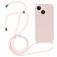 Mobigear Lanyard iPhone 15 Silicone Case with lanyard - Sand Pink