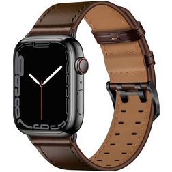Mobigear Milano Leather Apple Watch Strap Buckle closure - 49/46/45/44 mm - Brown