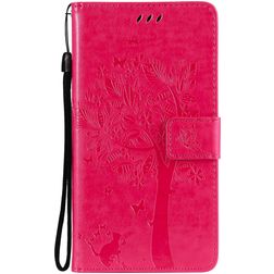 Mobigear Tree Samsung Galaxy S21 Funda tipo libro Cartera - Magenta