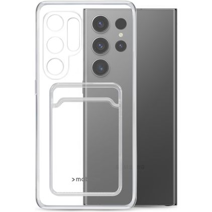 Mobilize Gelly Card Transparentní Samsung Galaxy S23 Ultra Flexibilní TPU Zadní kryt s kapsou na karty - Průhledná