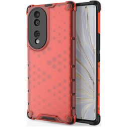 Mobigear Honeycomb HONOR 70 Hard Case Back cover Shockproof - Red
