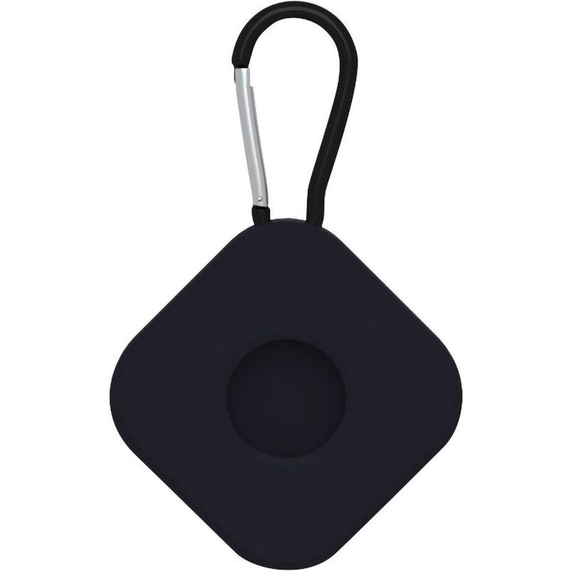 Mobigear Square Key Apple AirTag Cover Fleksibel Silikone Nøglering - Sort