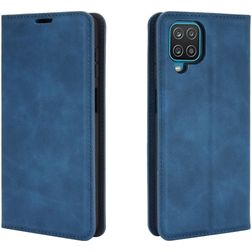 Mobigear Retro Slim Samsung Galaxy A12 Knížkové pouzdro Peněženka - Tmavě modrá