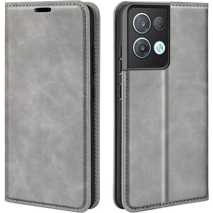Mobigear Retro Slim OPPO Reno 8 Pro 5G Plånboksfodral med sedelfack - Grå