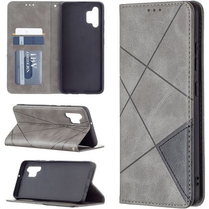 Mobigear Rhombus Slim Samsung Galaxy A32 4G Capa livro - Cinzento