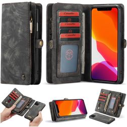 CaseMe 008 iPhone 11 Pro Max Cover Aftageligt 2-i-1-pungetui med Seddelrum - Sort