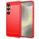 Mobigear Brushed Slim Samsung Galaxy S25 Elastyczne TPU Etui plecki - Czerwony