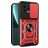 Mobigear Armor Ring Cam Slide Xiaomi 13 Hard Case Back cover Shockproof with Ring Holder and Camera Slider - Red