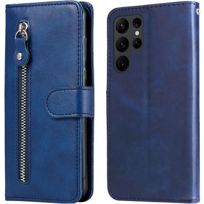 Mobigear Zipper Samsung Galaxy S23 Ultra Wallet case - Blue