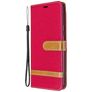 Mobigear Fabric Samsung Galaxy A21 Tyg Plånboksfodral med sedelfack - Röd