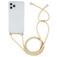 Mobigear Lanyard iPhone 12 Pro Max Flexibel TPU Skal med rem - Transparent / Gul