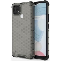 Mobigear Honeycomb Realme C21 Funda Plástico rígido Carcasa Antigolpes - Negro