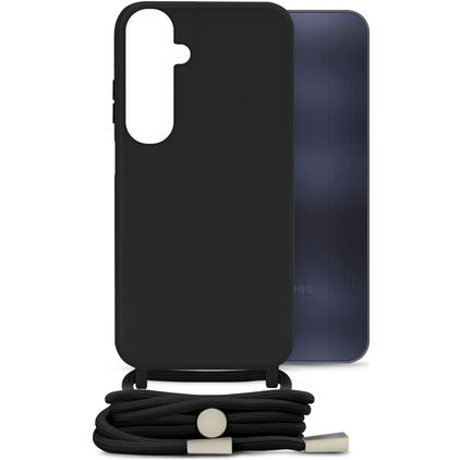 Mobilize Lanyard Gelly Samsung Galaxy A25 TPU flexible Funda con cuerda - Negro