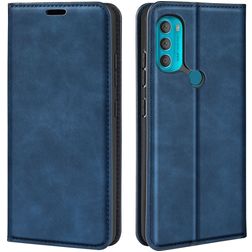 Mobigear Retro Slim Motorola Moto G71 5G Plånboksfodral med sedelfack - Mörkblå