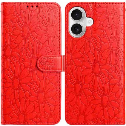 Mobigear Flowers iPhone 17 Funda tipo libro Cartera - Rojo