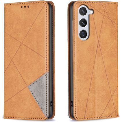 Mobigear Rhombus Slim Samsung Galaxy S25 Plånboksfodral - Konjak