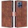 Mobigear Croco Motorola Edge 30 Fusion Cover a libro portafoglio - Marrone