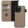 Mobiparts iPhone 15 Pro Max MagSafe Case Genuine Leather Detachable 2-in-1 Wallet Case Wallet - Taupe