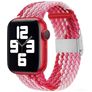 Mobigear Braided Nylon Apple Watch Řemínek Zaklapávací spona - 49/46/45/44 mm - Růžová / Červená