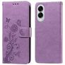 Mobigear Flowers Samsung Galaxy S25 Edge Lompakkokotelo + Setelitasku - Violetti